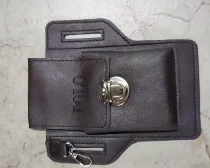 Multipurpose PU Leather Mobile Pouch with Belt Loop
