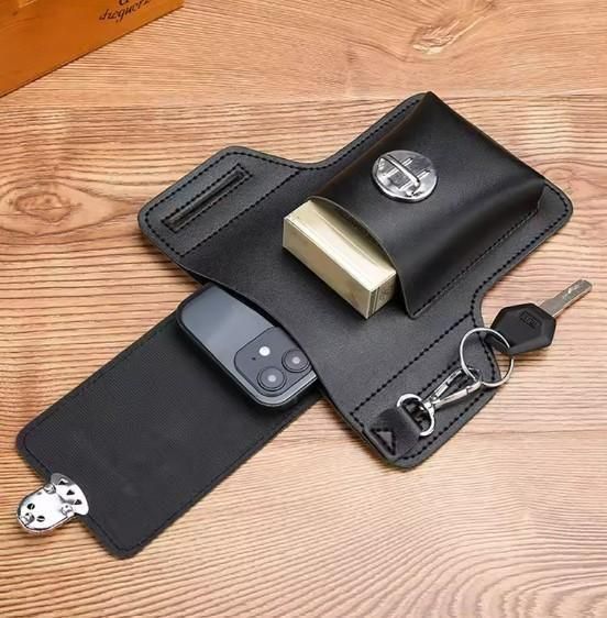 Multipurpose PU Leather Mobile Pouch with Belt Loop